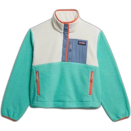 Superdry Colour Block Fleece Pull Over Jas Blauw S Vrouw