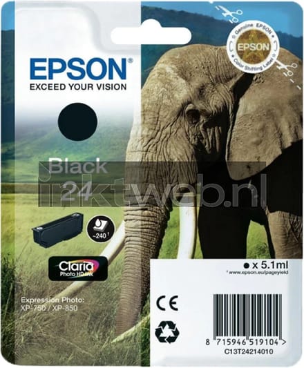 Epson T2421 nr. 24 inktcartridge zwart (origineel)