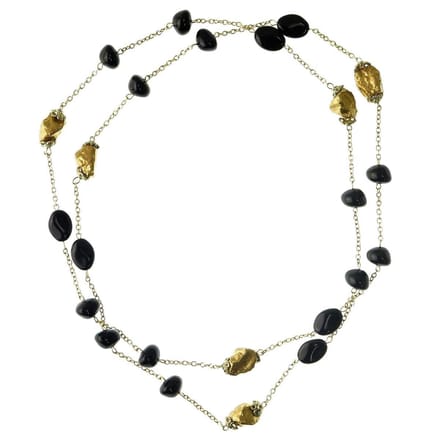 Behave - Lange ketting dames - goudkleur zwart - moderne stijl