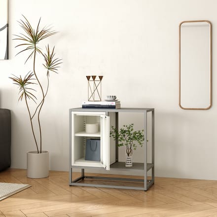 Sideboard Burlöv dressoir 70x72x35 cm grijs en wit [en.casa]