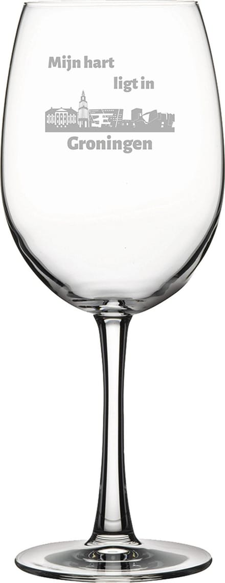 Gegraveerde Rode wijnglas 46cl Groningen