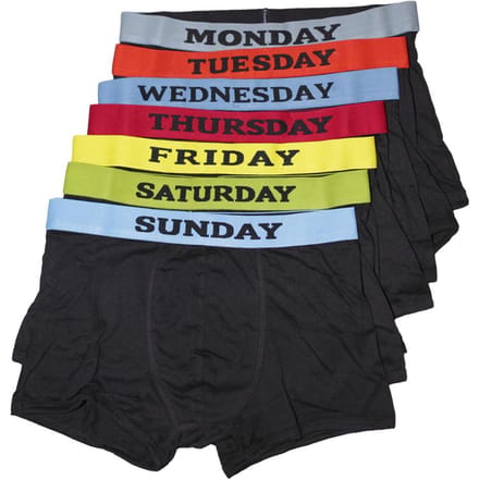 Herendagen van de week boxershorts / ondergoed (Pak van 7) M Waist zwart