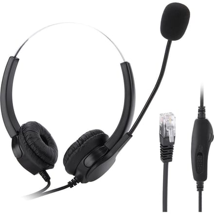 Crystal RJ9 Callcenter Headset Ruisonderdrukkende Callcenter Hoofdtelefoon met Comfortabel Draagcomfort