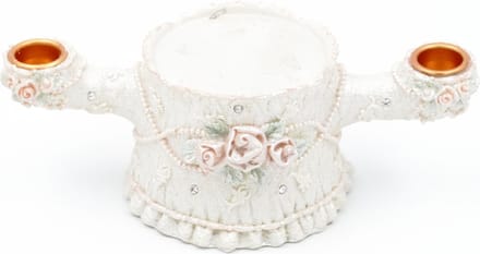 Kaarshouder - Wit En Roze - 21x8cm
