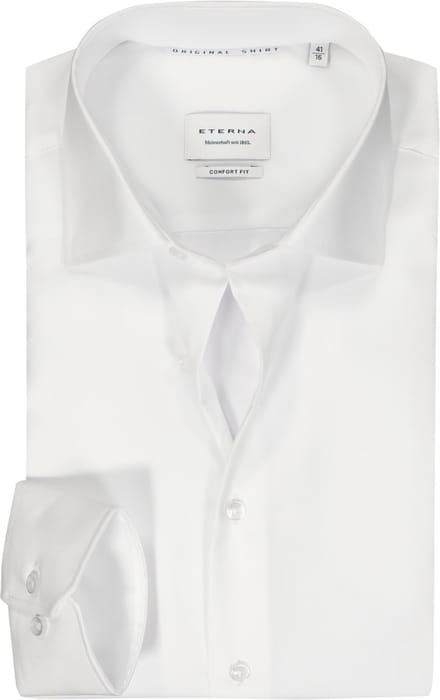 ETERNA comfort fit overhemd - popeline - wit - Strijkvrij - Boordmaat: 54 (EU maat: 6XL)