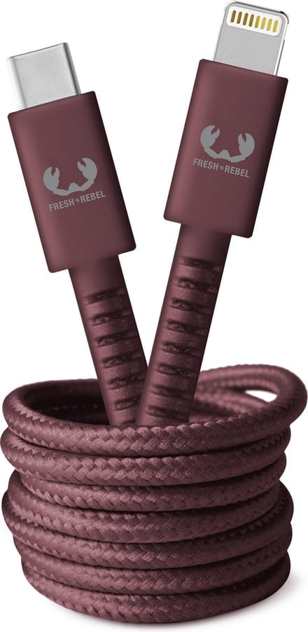 Fresh 'n Rebel - USB-C naar Apple Lightning oplaadkabel - 2 meter - Gevlochten kwaliteit kabel - Deep Mauve