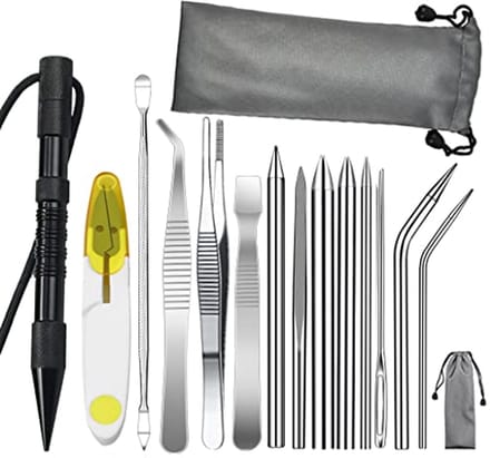 14-delige Paracord Naalden Set met Marlin Spike en Smoothing Tool