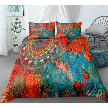 Zwarte Mandala Boho Dekbedovertrek Set King Queen Double Full Twin Eenpersoons Maat Bedlinnen Set EU Double(200*200cm)3pcs