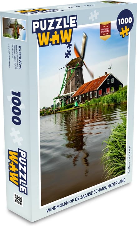 Puzzel Windmolen op de Zaanse Schans, Nederland - Legpuzzel - Puzzel 1000 stukjes volwassenen