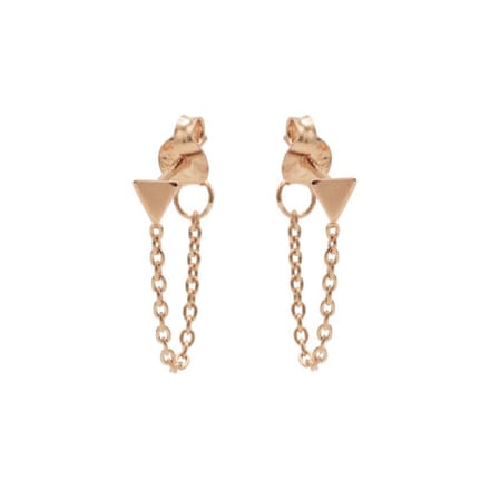 Karma oorbel Chain Triangle rosé M1414
