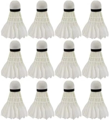 Badminton Shuttles - Veer Badminton Ballen - Sport Training - Composiet Dubbele Kop - 12 Stuks - Wit