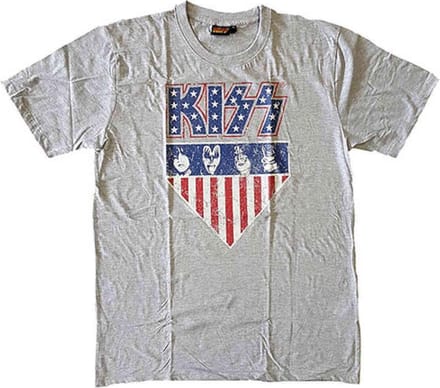 Kiss - Stars And Stripes Heren T-shirt - M - Grijs