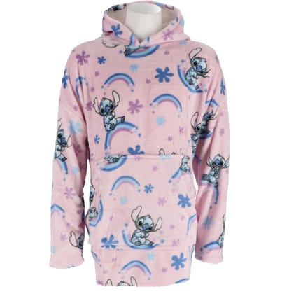 Disney Lilo & Stitch Hoodie Fleece Deken, Rainbow - Volwassen - One Size
