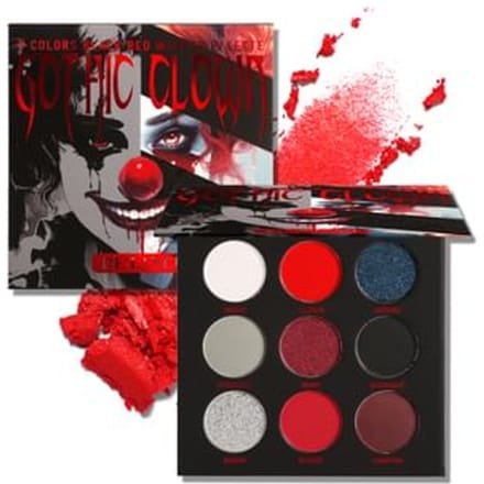 DE'LANCI - 9 Colors Black Red Smokey Makeup Palette #Gothic Clown