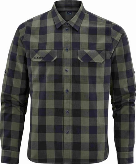 CUBE T-shirt Werkshirt lange mouw olijf Check XXL