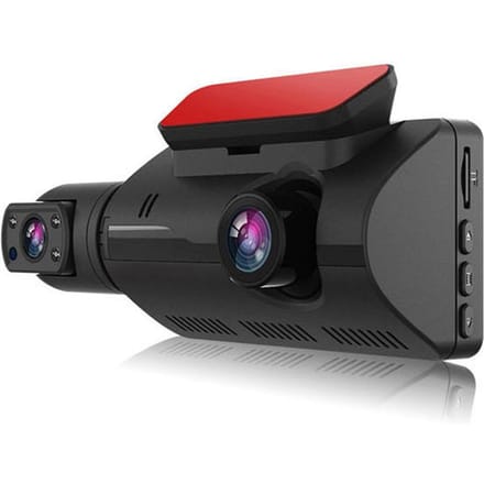 1440P DVR Dashcam Voor & Binnen Dubbele Camera Auto Dashcam 3,5 Inch IPS Scherm Rijrecorder Not Support WIFI zwart