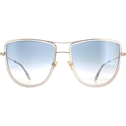 Tom Ford Aviator Dames Shiny Rose Gold Smoke gradiënt Tina FT0759