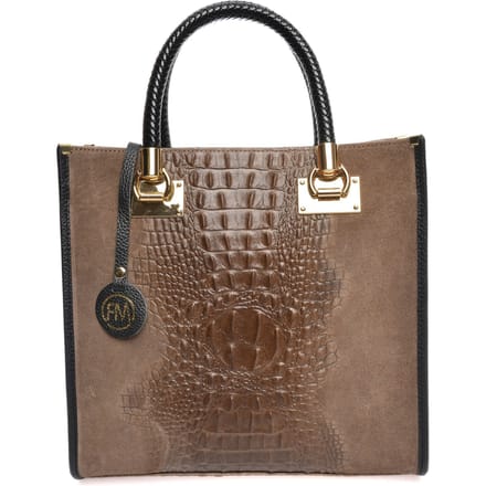 Roberta M Beige Rundleer Tas