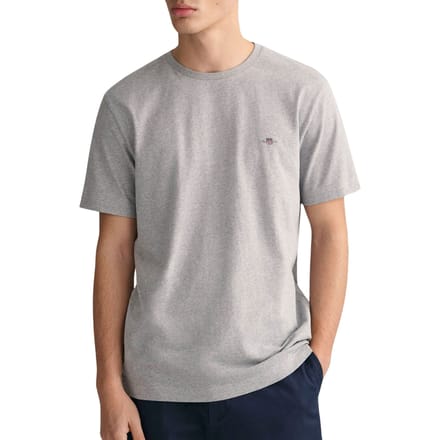 Gant T-Shirt Regular Uni Fine Shield Embroidery Grijs Melange / male