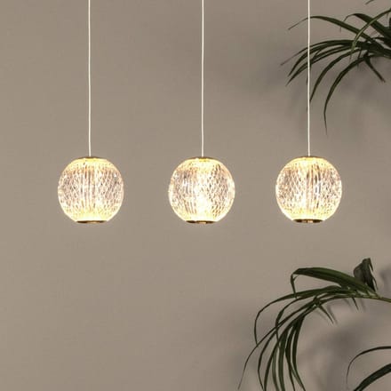 Lucide CINTRA - Hanglamp - LED Dimbaar - 3x4,7W 2700K - Transparant