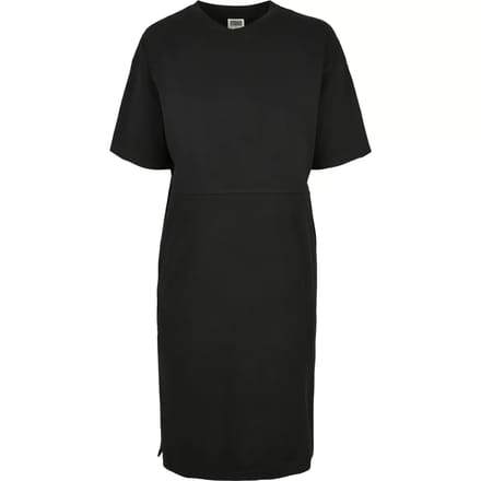 Urban Classics - Organic Oversized Slit Korte jurk - S - Zwart
