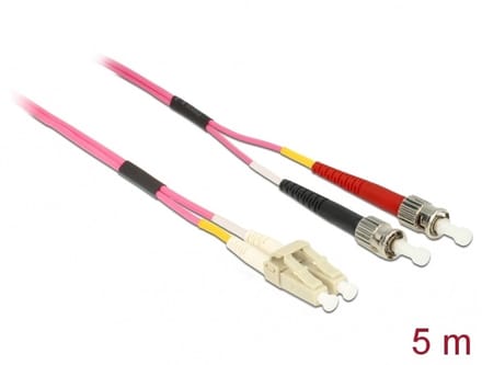 DeLOCK LC - ST Duplex Optical Fiber Patch kabel - Multi Mode OM4 - 5 meter