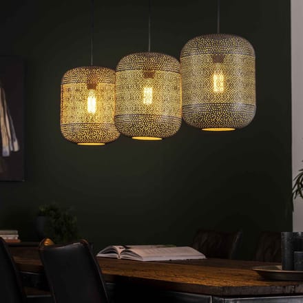 3L Etch Hanglamp - excl led lampen - E27 - Oud Zilver