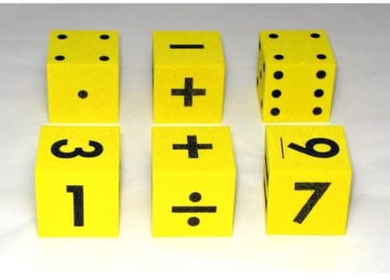 Foam Reken Dobbelstenen Plus/Min 1-6 (12 stuks)