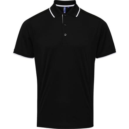 Premier Herencontrast Coolchecker Polo Shirt (Zwart/Wit)