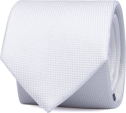 Suitable zijden stropdas Wit - Effen - Heren das - Breedte: 7 cm -