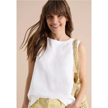 Linnen blouse met knoopdetails