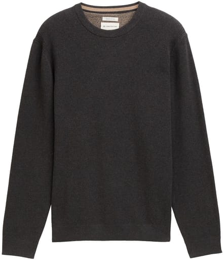 Tom Tailor - Gebreide trui van katoen - Maat S - Black Grey Melange