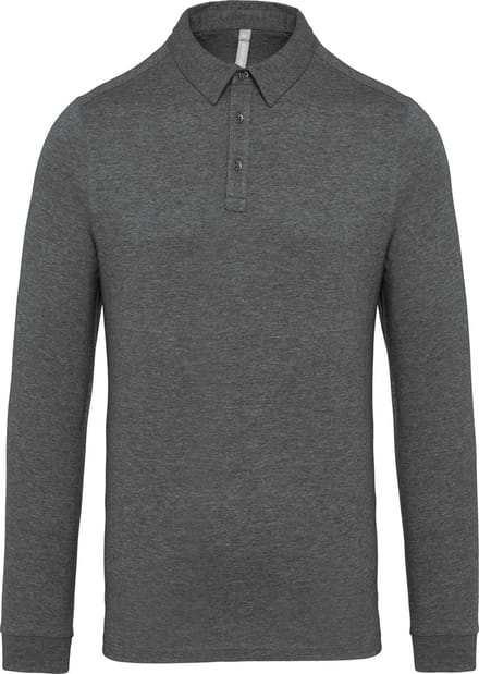 Kariban Herenpolo lange mouwen van jersey K264 - Grey Heather - XXL