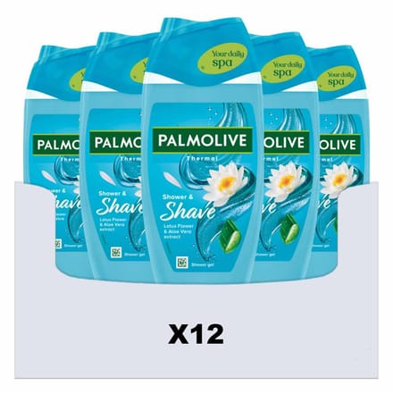 Palmolive - Douchegel Shower & Shave - 12 x 250 ml - Voordeelverpakking