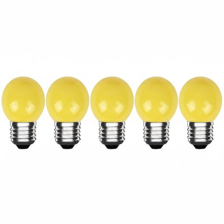 LED Kogellamp E27 Geel - 300 lumen - 3W - IP20 - G45 - 230V - 5 stuks