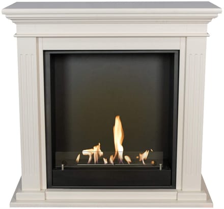 Xaralyn Bio-ethanol open haard - Cadiz BST-MDF - Witte houten haardombouw - 3 KW verwarming