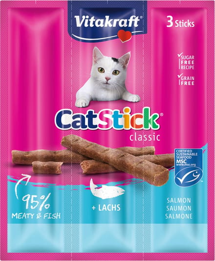 Vitakraft Catstick Mini - Kattensnack - Zalm - MSC Keurmerk - 3 sticks