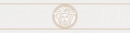 Exclusief luxe behang Profhome 935223-GU behangrand licht gestructureerd met grafisch patroon glimmend goud wit 0,65 m2