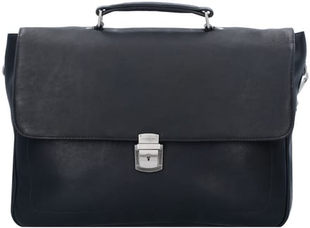 HAROLD'S Leren business tas laptoptas Campo Briefcase Lock Black zwart
