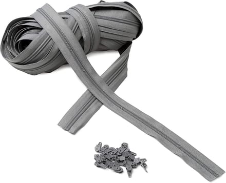 Doorlopende Nylon Ritssluiting op Rol - 10 Meter Maat 3# met 25 Schuivers