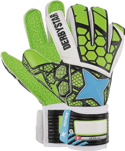 Derbystar Keepershandschoenen - Hexa AGI - Groen/Wit/Blauw - Maat 8.5
