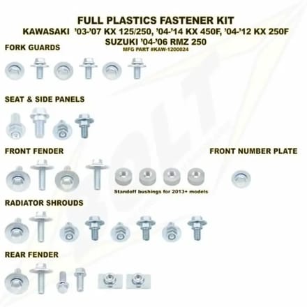 Compleet plastic motorbevestigingsset Bolt Kawasaki KX-F250/450