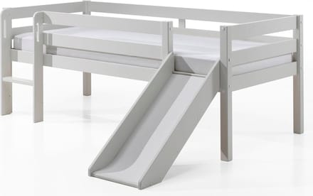 Vipack Halfhoogslaper Pino met glijbaan - 90 x 200 cm - wit