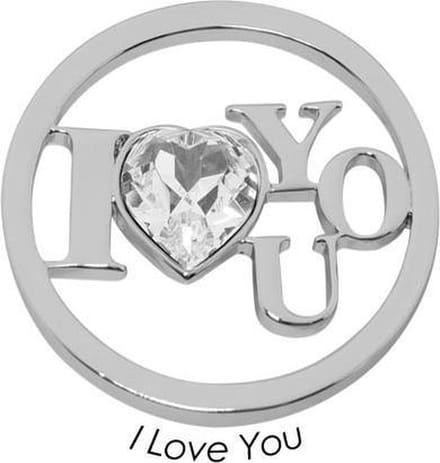 Quoins Disk I Love You staal zilverkleurig Large QMOK-28L-E-CC