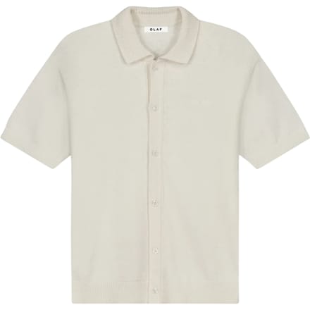Olaf Linen Knitted Ss Polo Polos Off White M250702