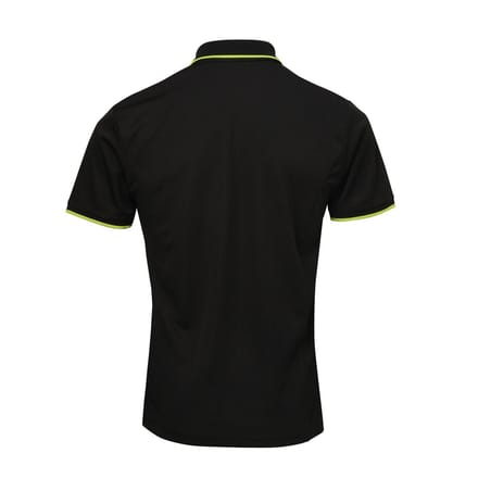 Premier Herencontrast Coolchecker Polo Shirt (Zwart/Kalk)