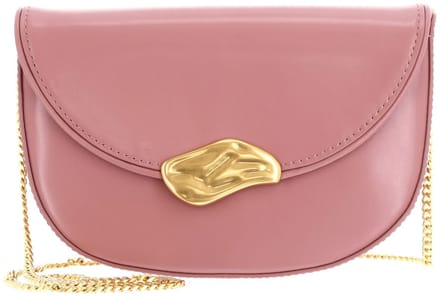 Ted Baker Leren schoudertas clutch Ddalie Leather Statement Hardware Clutch Dusky - Pink oud roze
