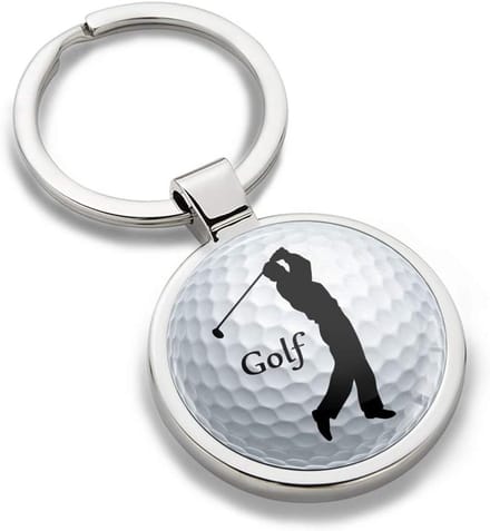 Sleutelhanger - Golfspeler Accessoire - Cadeau Geven - Metaal Ontwerp - 3.5 cm - Zilverkleurig