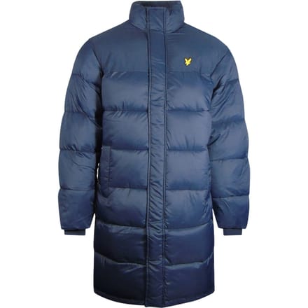 Lyle & Scott lang gewatteerd marineblauw pufferjack