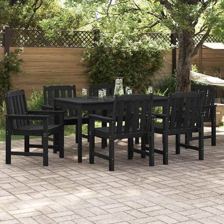 vidaXL Tuinstoel 6 pcs Zwart 65.5 x 59 x 88 cm Polyetheen